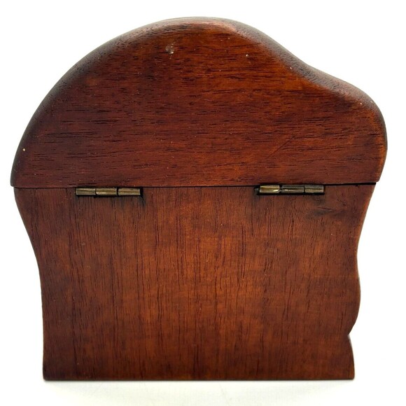 Vintage Wooden Elephant Cigarette Case Hand Carved Holder Storage Hinged - Picture 4 of 16